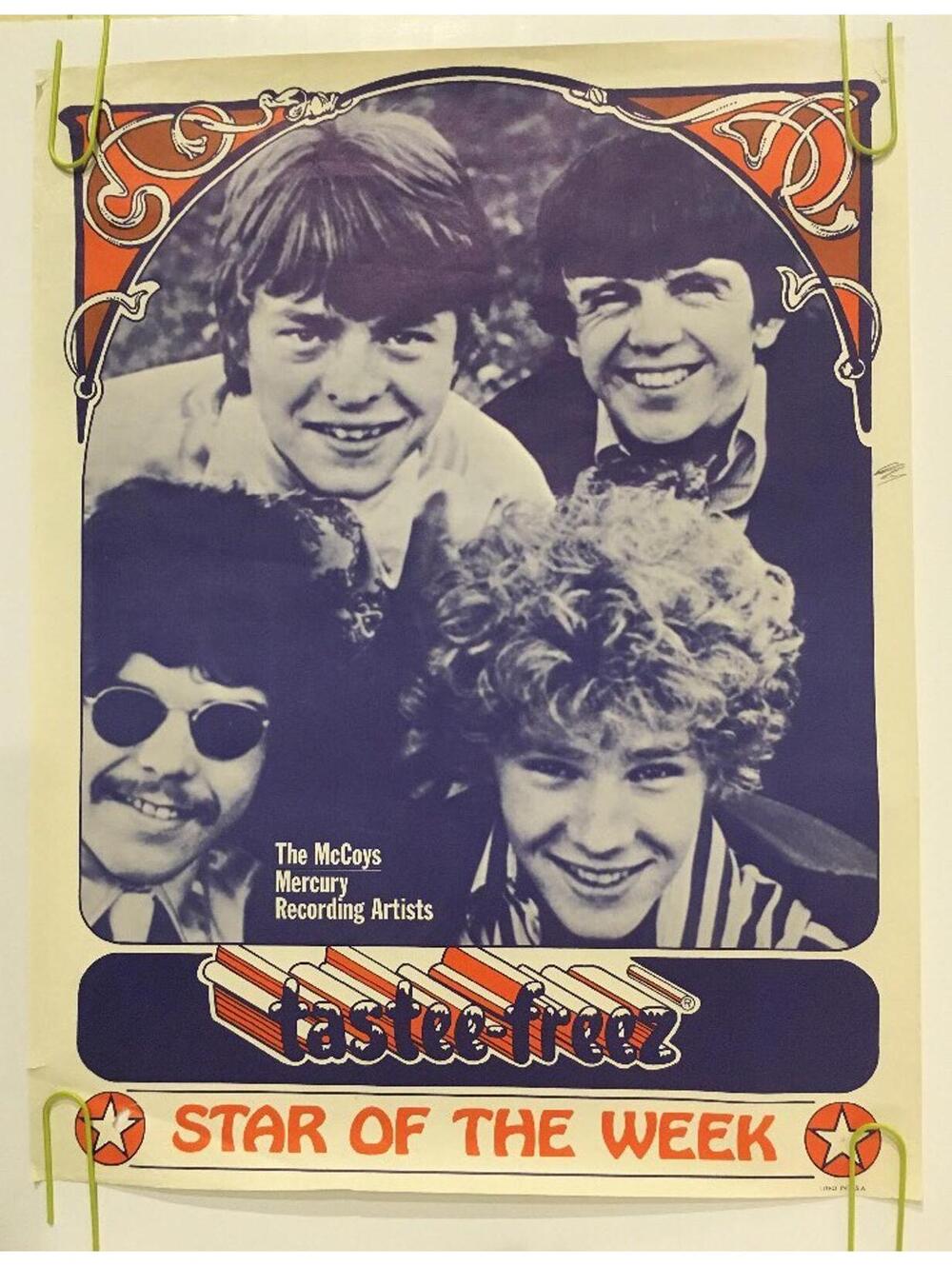 The McCoys Tastee Freez Poster Vintage Original Pin-up 1960s Music Memorabilia
